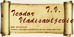 Teodor Vladisavljević vizit kartica